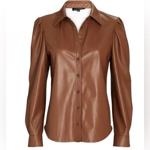 INTERMIX
Georgia Vegan Leather Button-Down Top size 2